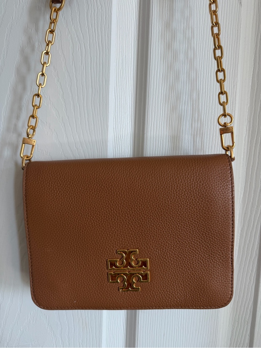 Tory Burch Britten Crossbody Bag & Matching Wallet Set - Tan / Brown